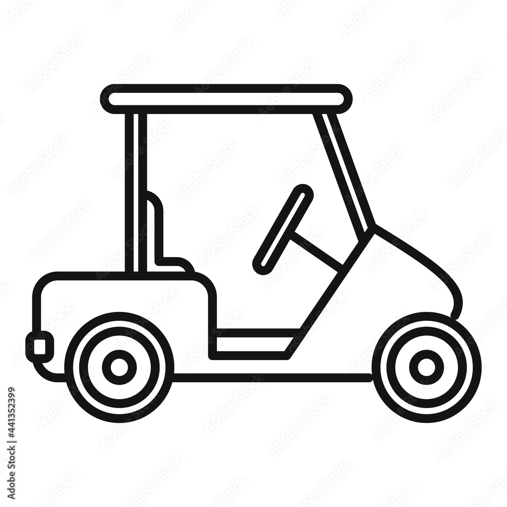Golf cart club icon, outline style