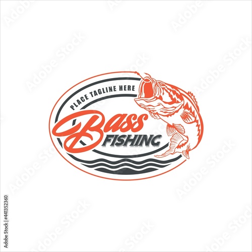 Bass Fishing Logo Design Vector Image