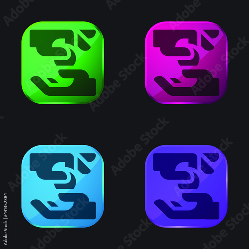 Alms four color glass button icon