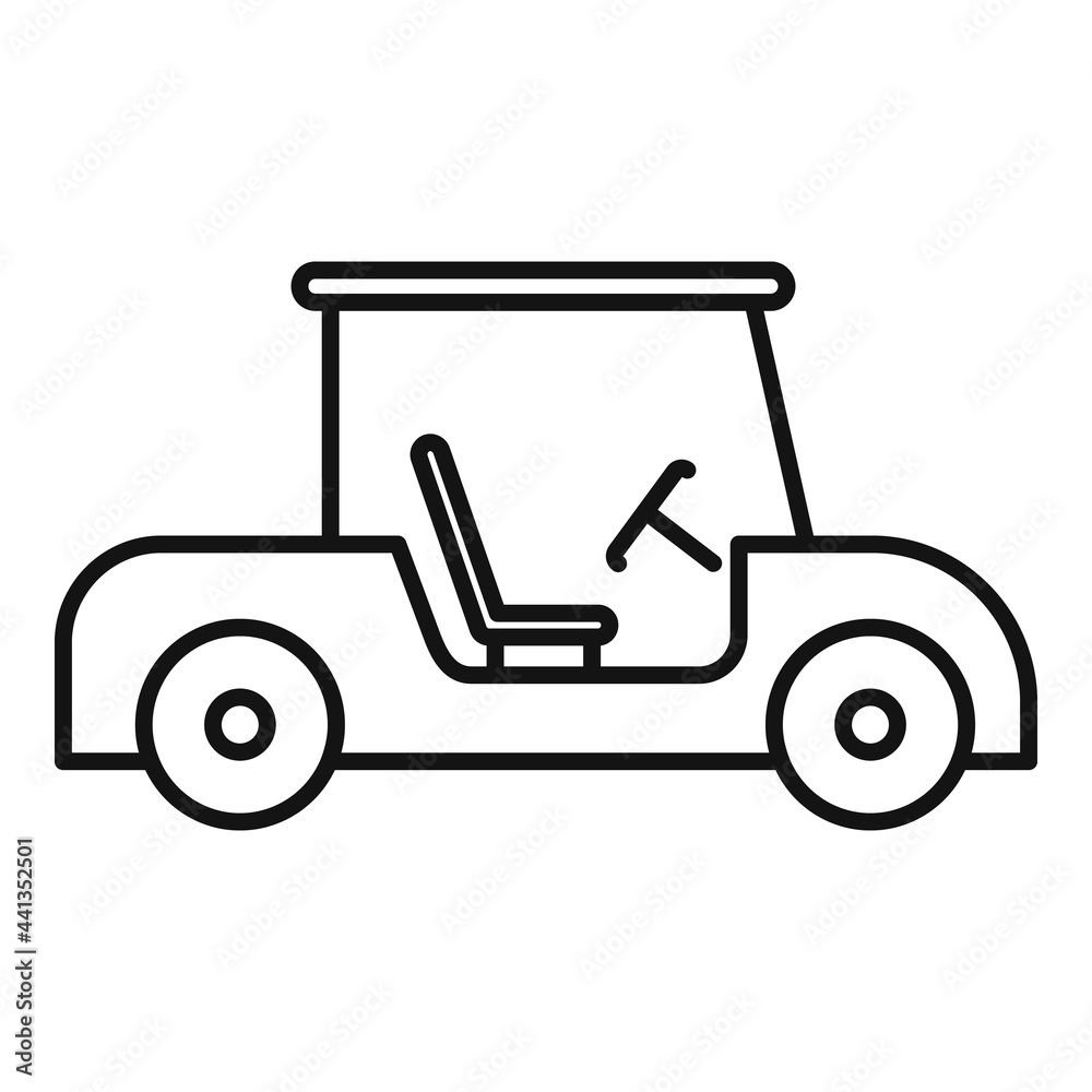 Golf cart game icon, outline style Golf cart game icon, outline style