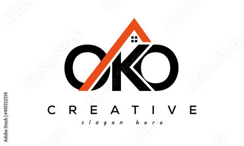 initial OKO letters real estate construction logo vector	