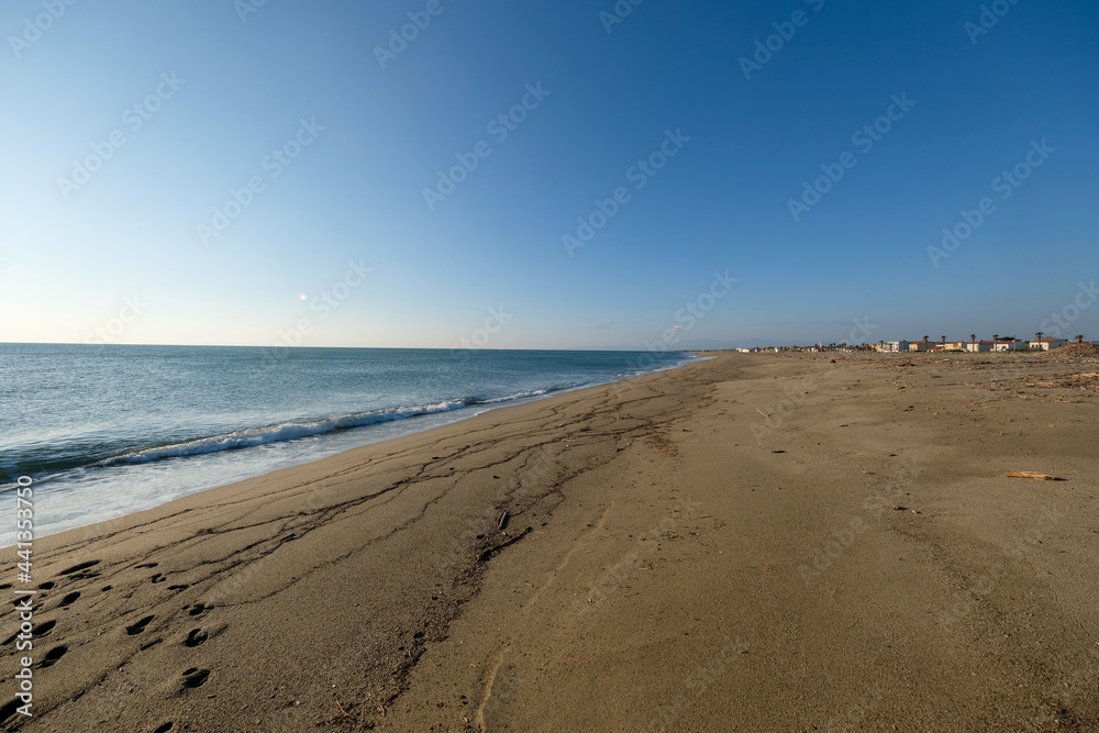lovely lonely beach in france during lockdown, copy space lovely lonely beach in france during lockdown, copy space