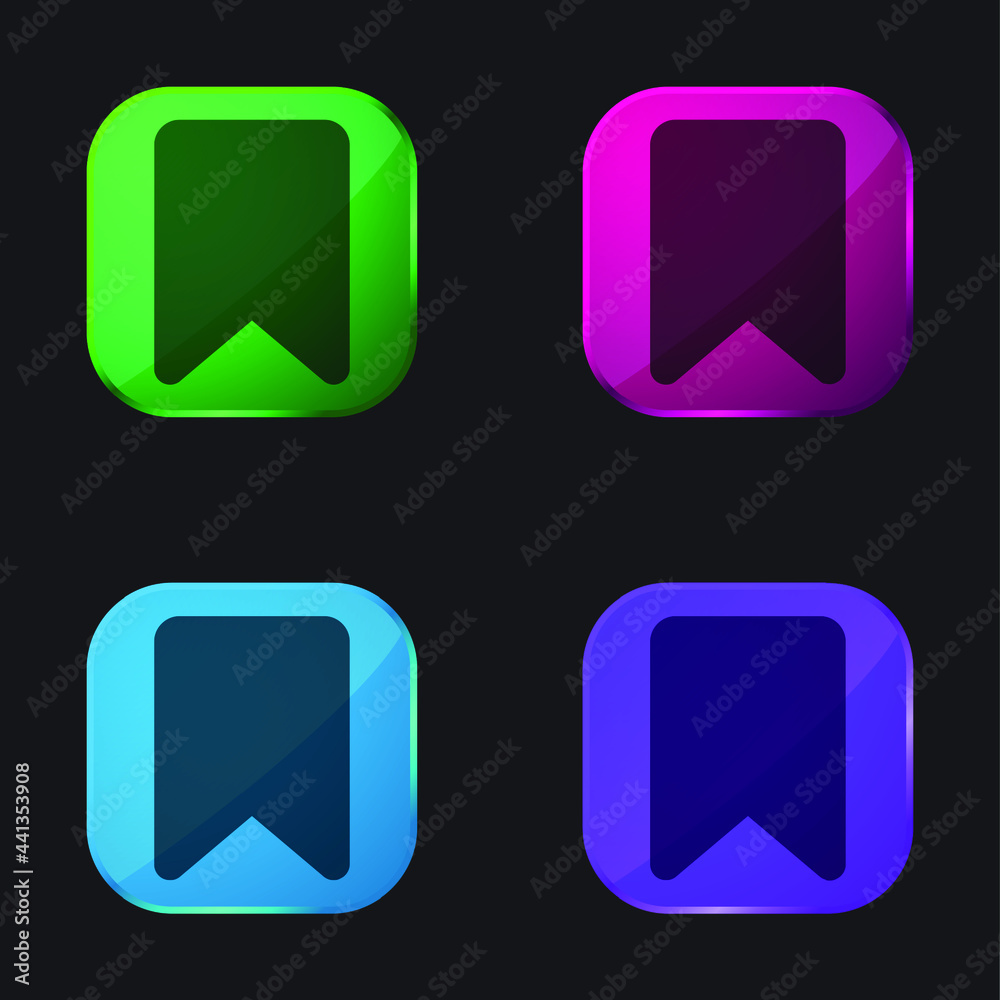 Button Outline four color glass button icon Button Outline four color glass button icon