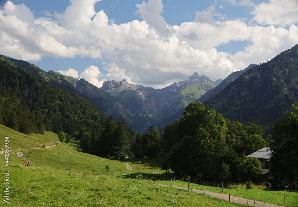 A view of Trettach valley in Oberstdorf, Bavaria, Germany
