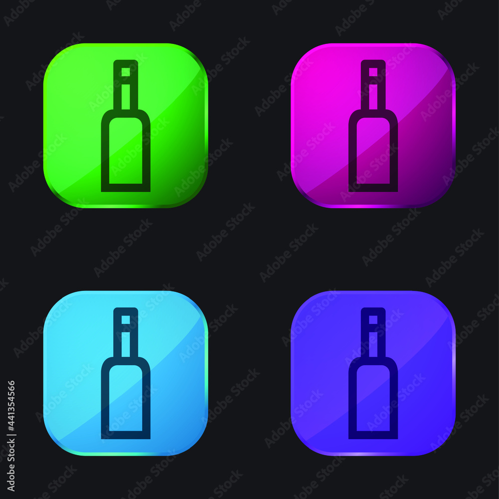 Button Outline four color glass button icon Button Outline four color glass button icon