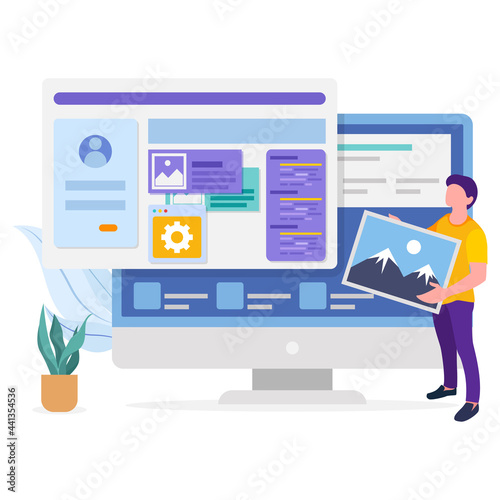 Male Front end developer designing dashboard
