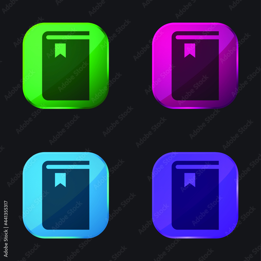 Button Outline four color glass button icon Button Outline four color glass button icon