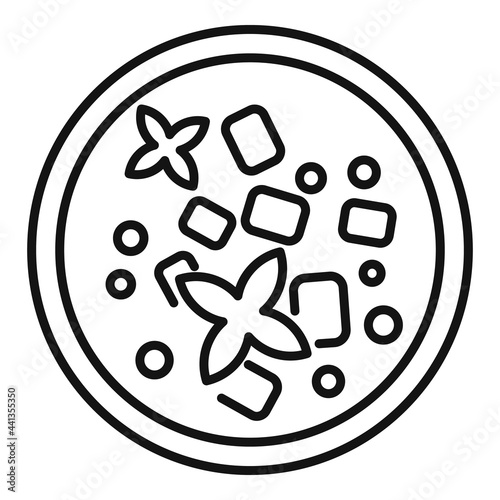 Greece food green soup icon, outline style