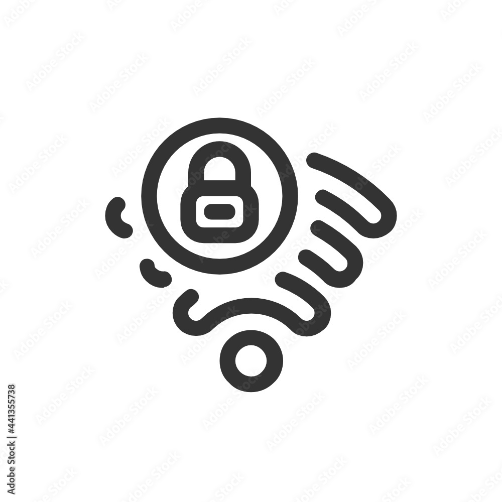 Security , Wireless Network outline icon. Security , Wireless Network outline icon.