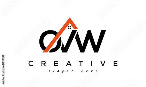 initial OVW letters real estate construction logo vector	 photo