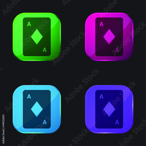 Free Download Button Outline four color glass button icon - GFXLoad