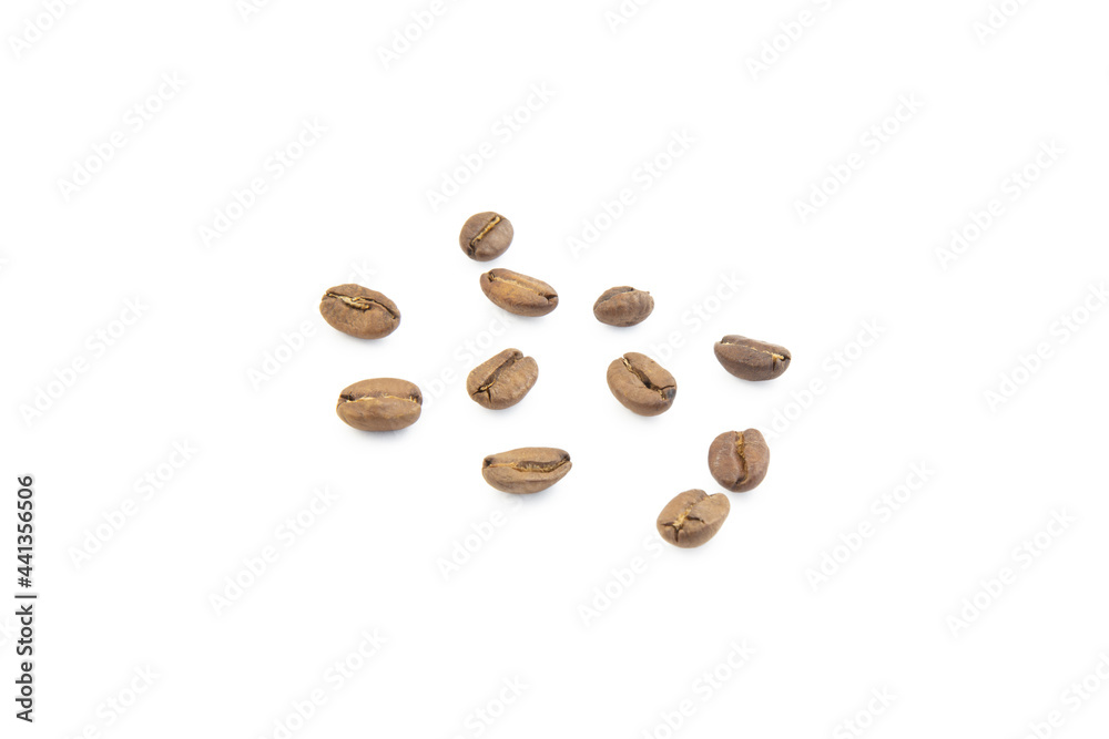 Group of coffee beans isolated on white background Group of coffee beans isolated on white background