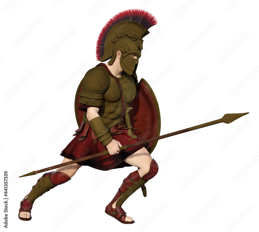 Spartanischer Krieger aus dem antiken Griechenland, Freisteller Spartanischer Krieger aus dem antiken Griechenland, Freisteller