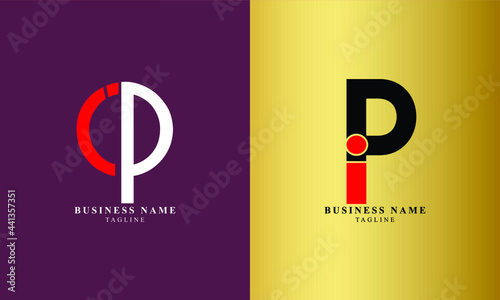 IP, PI, Abstract initial monogram letter alphabet logo design