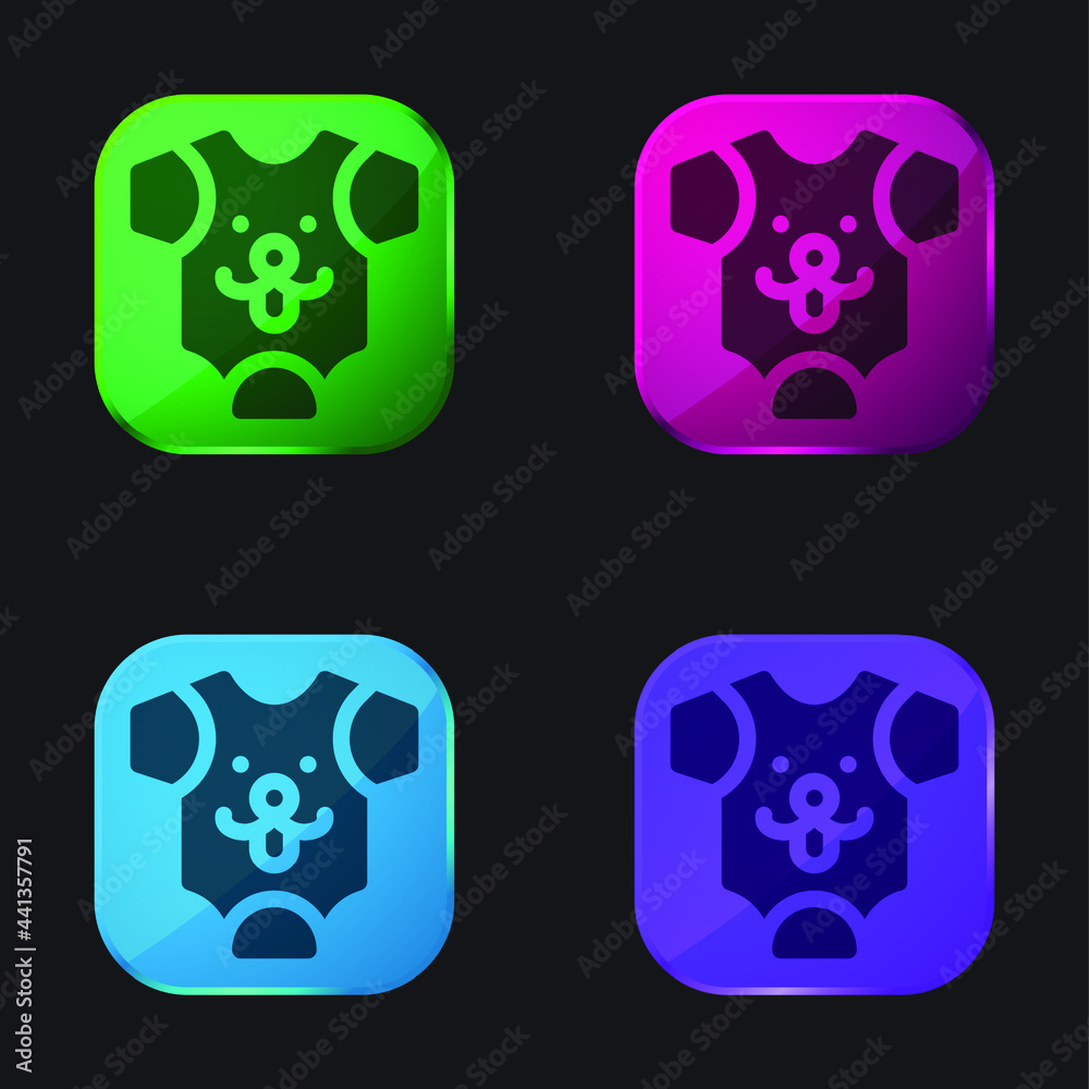 Baby Clothes four color glass button icon Baby Clothes four color glass button icon