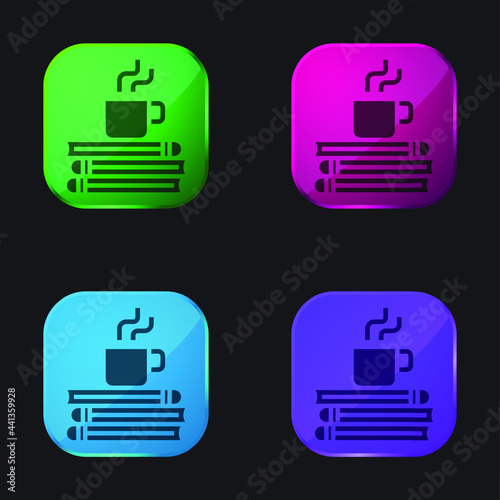 Break Time four color glass button icon