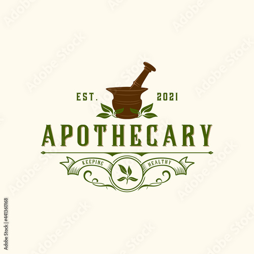 apothecary vintage retro logo