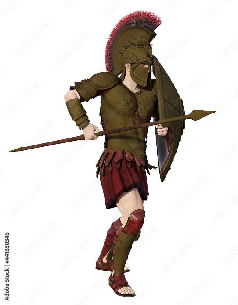 Spartanischer Krieger aus dem antiken Griechenland, Freisteller Spartanischer Krieger aus dem antiken Griechenland, Freisteller
