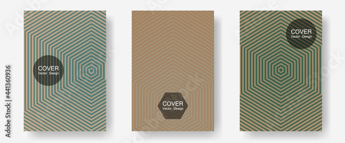 Halftone gradient texture vector cover layouts.