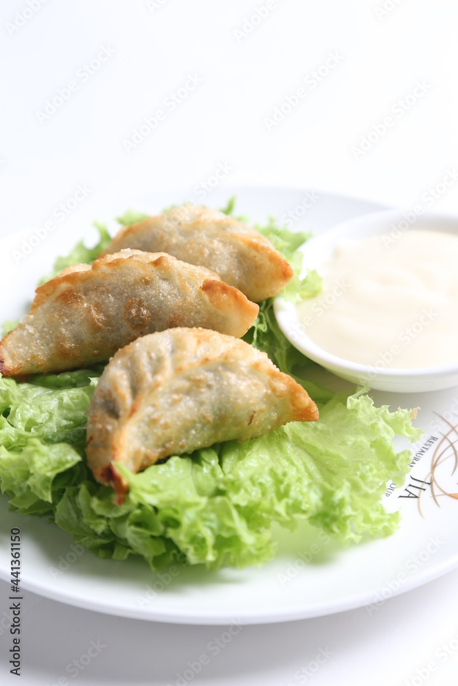 deep fried crispy meat dumpling wanton har gao dim sum menu serve with tartar salad sauce deep fried crispy meat dumpling wanton har gao dim sum menu serve with tartar salad sauce