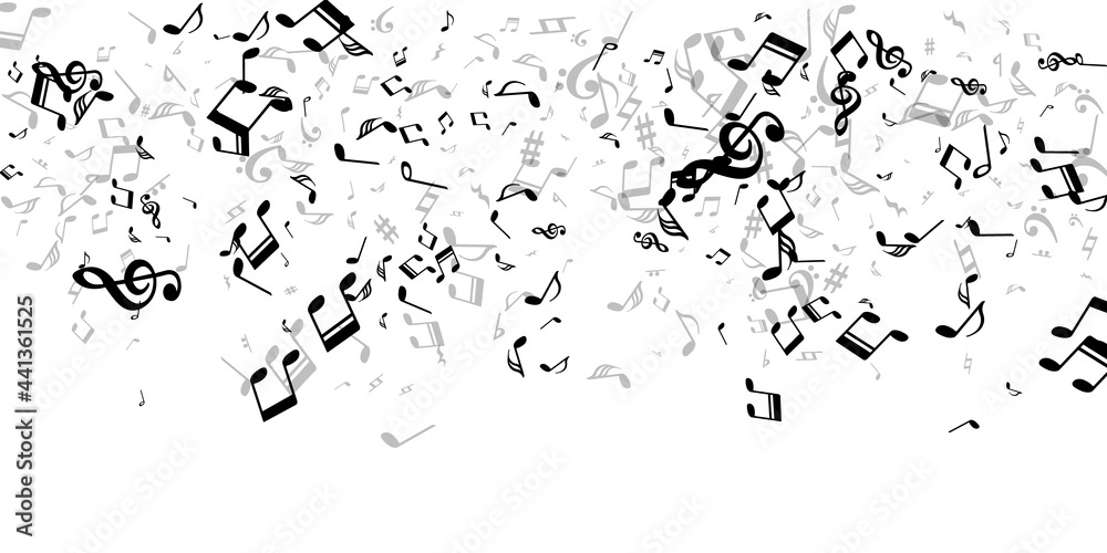 Musical notes cartoon vector illustration. Song
