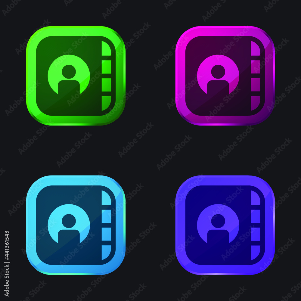 Apple four color glass button icon Apple four color glass button icon