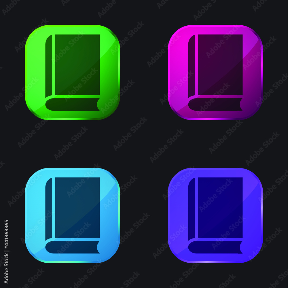 Button Outline four color glass button icon Button Outline four color glass button icon