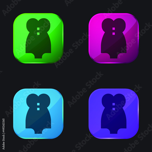 Bodysuit four color glass button icon