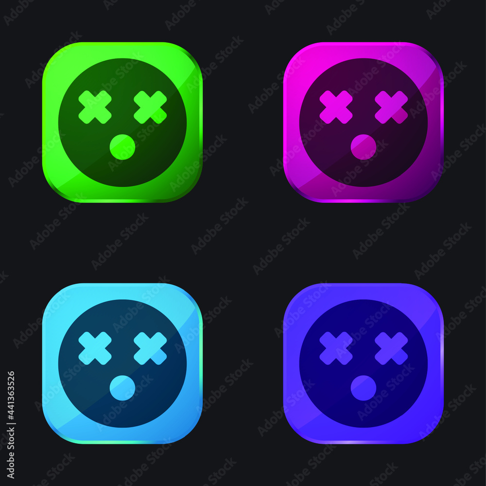 Blind Face four color glass button icon Blind Face four color glass button icon