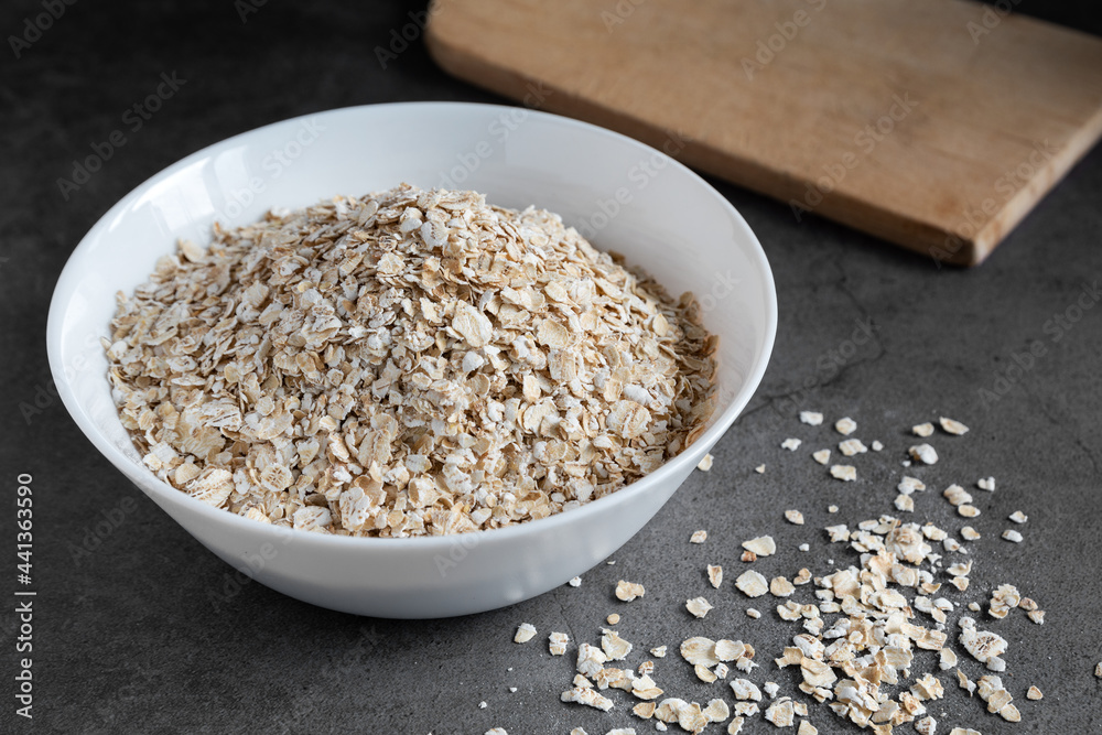Oat flakes in a bowl Oat flakes in a bowl