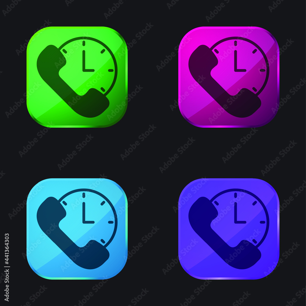 Button Outline four color glass button icon