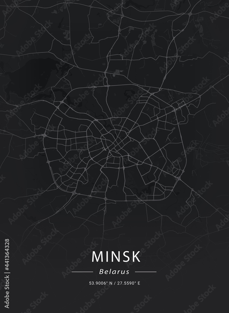 Map of Minsk, Belarus