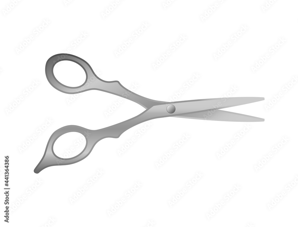 The silver scissors that seem to be opening The silver scissors that seem to be opening