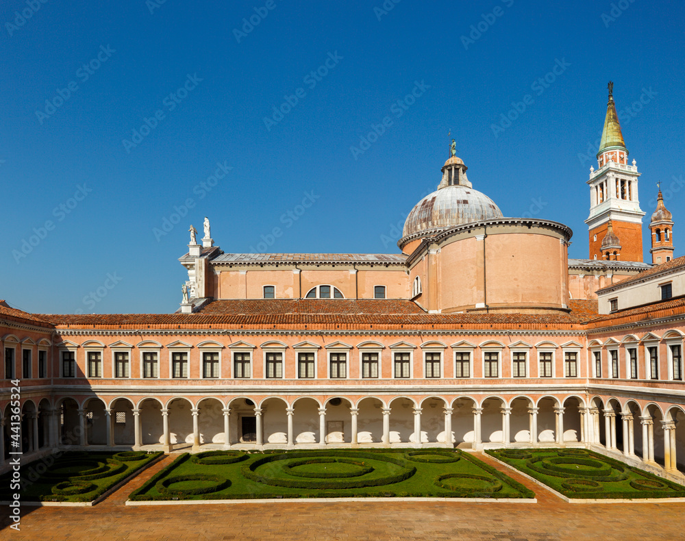San Giorgio Maggiore cloister, Giorgio Cini Foundation. Venice, Veneto, Italy, Europe.