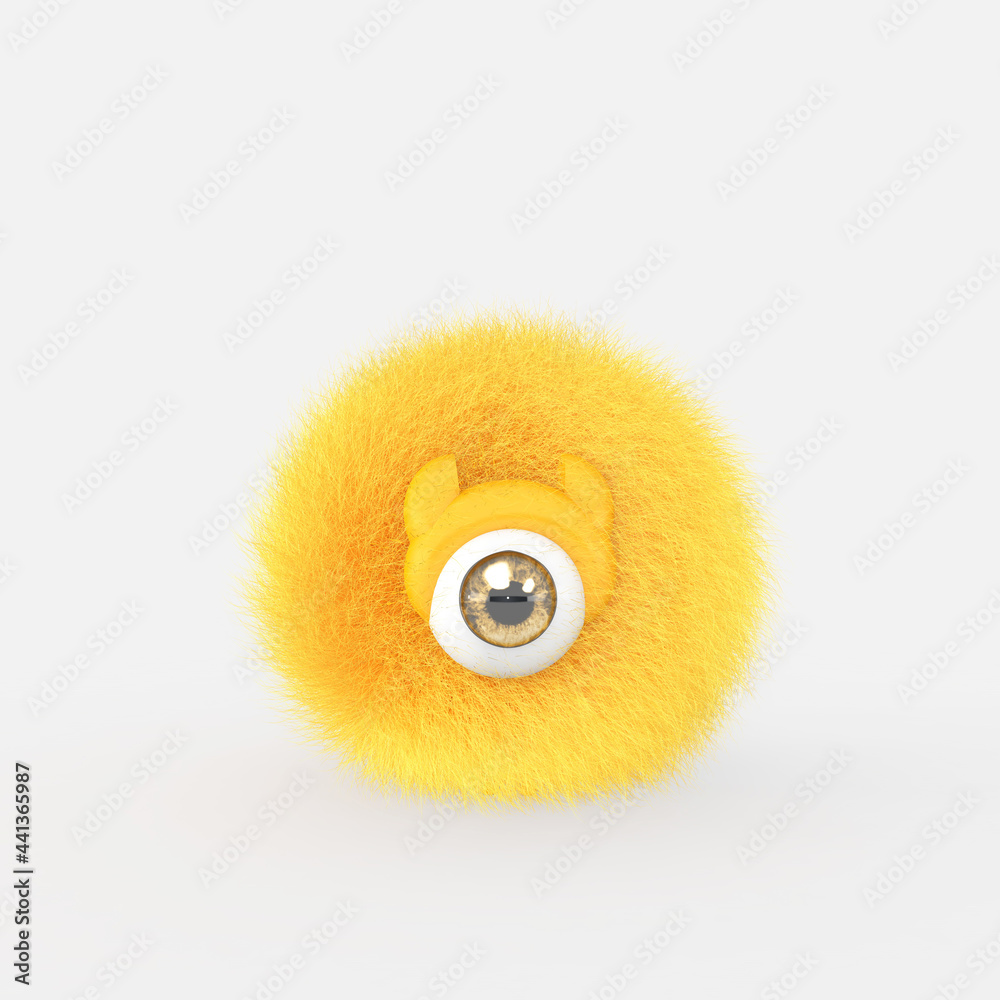 Cartoon monster with Wall Background. 3D illustration, 3D rendering Cartoon monster with Wall Background. 3D illustration, 3D rendering