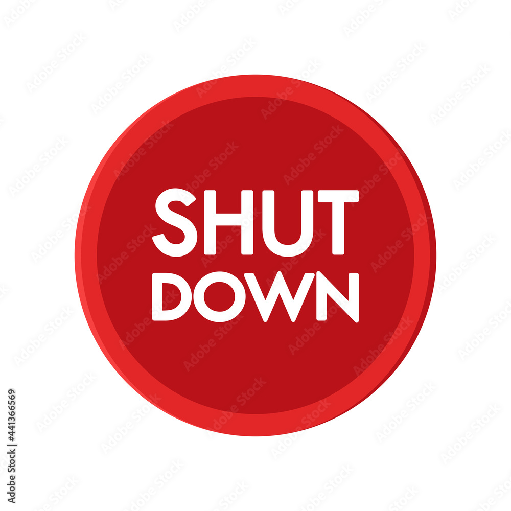 Shutdown symbol vector. Shutdown sign. Shutdown symbol vector. Shutdown sign.