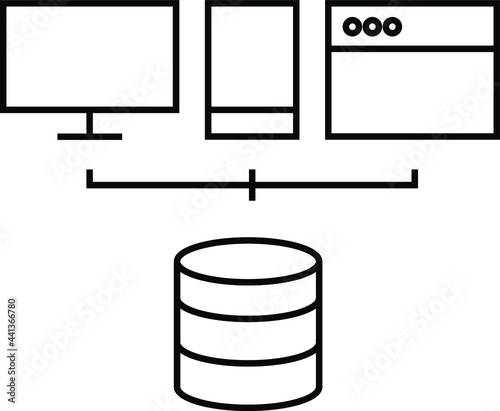 microservice architecture icon vector. MDM Database