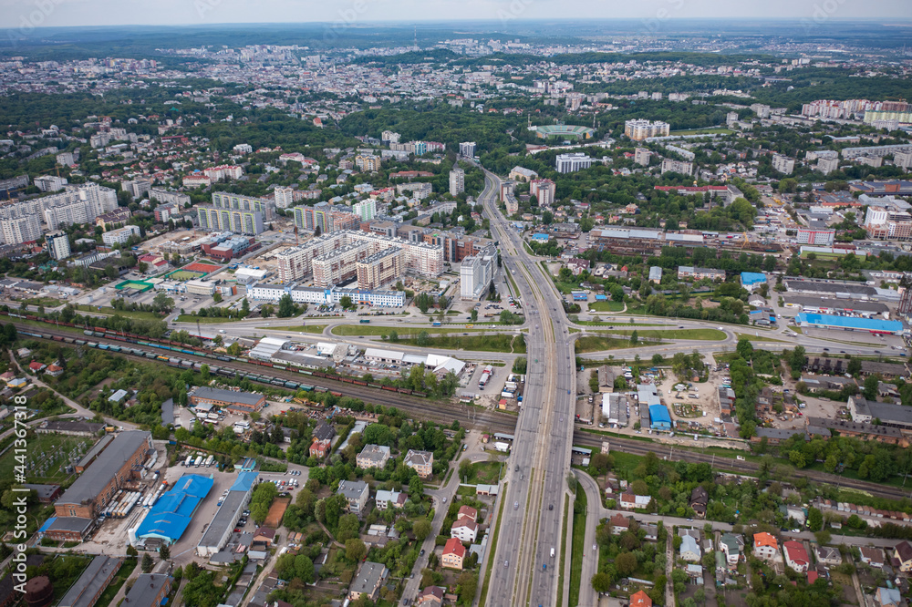 Obraz premium view on road from drone