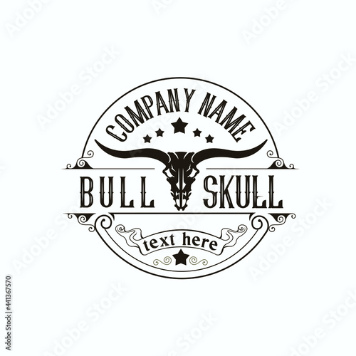bull skull emblem logo exclusive design inspiration
