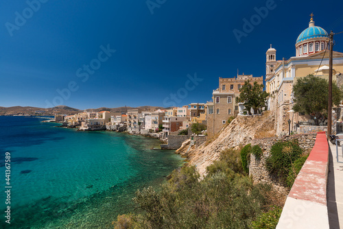 Fototapeta Naklejka Na Ścianę i Meble -  View of Ermoupoli on the Greek island of Syros in the Cyclades archipelago