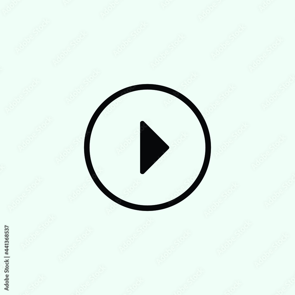 Play button icon in trendy flat style isolated on grey background. Play symbol for your web site design, logo, app, UI. Vector illustration Play button icon in trendy flat style isolated on grey background. Play symbol for your web site design, logo, app, UI. Vector illustration