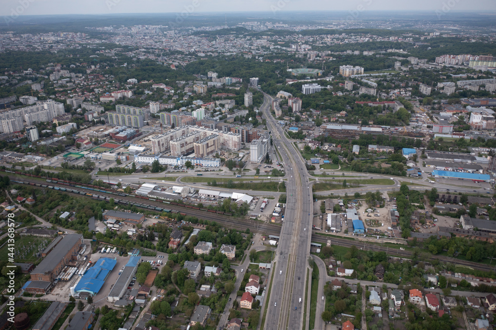  view on road from drone