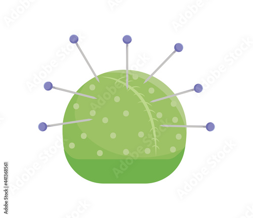 green pincushion design
