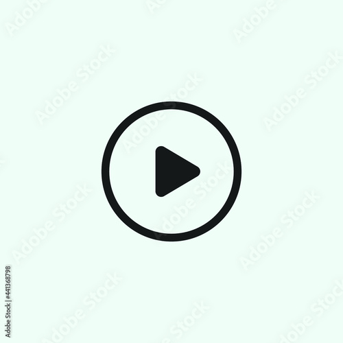 Play button icon in trendy flat style isolated on grey background. Play symbol for your web site design, logo, app, UI. Vector illustration