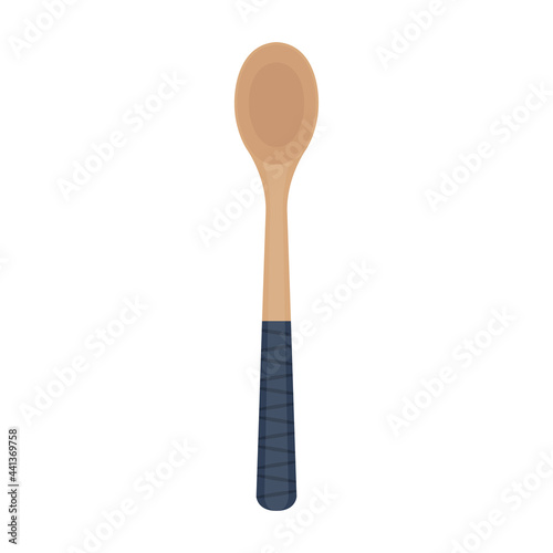 Spoon vector. Wood Spoon on white background.