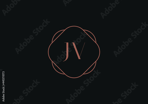 Initial letters JV logo design template