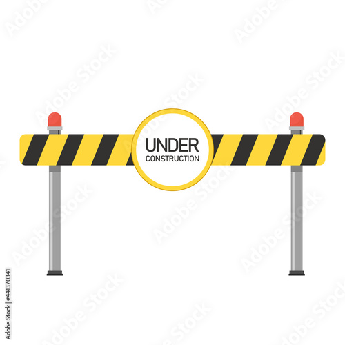Barricade block vector. fence vector. wallpaper. free space for text. under construction.
