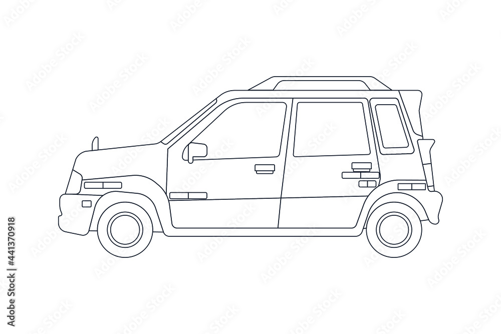 Taxi Vehicle in Line. Modern Flat Style Vector Illustration. Social Media Template.