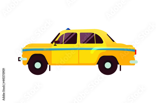 Taxi Vehicle. Modern Flat Style Vector Illustration. Social Media Template.