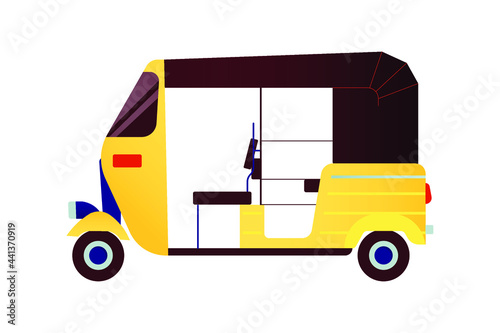 Taxi Vehicle. Modern Flat Style Vector Illustration. Social Media Template.